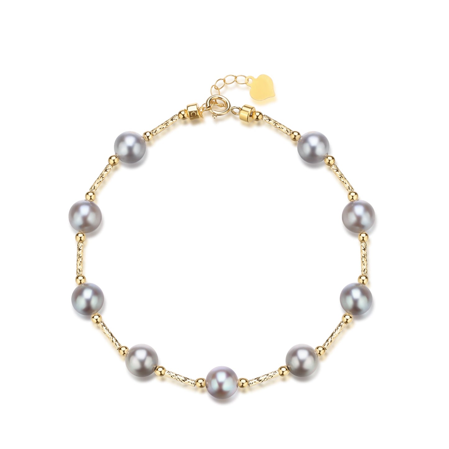 Blue Pearl Tincup Bracelet in Silver and Gold