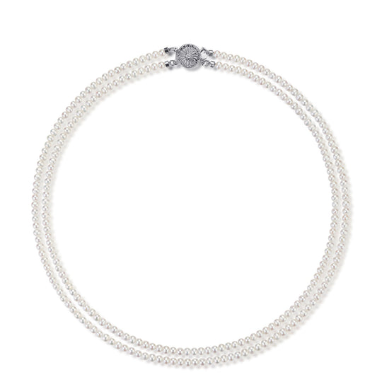 Dainty Dual Strand Freshwater Pearl Necklace