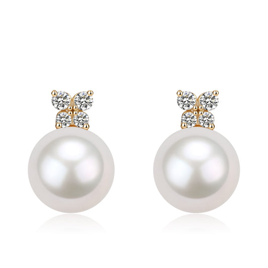 Shiny Freshwater Pearl Earrings in 10-11mm Size