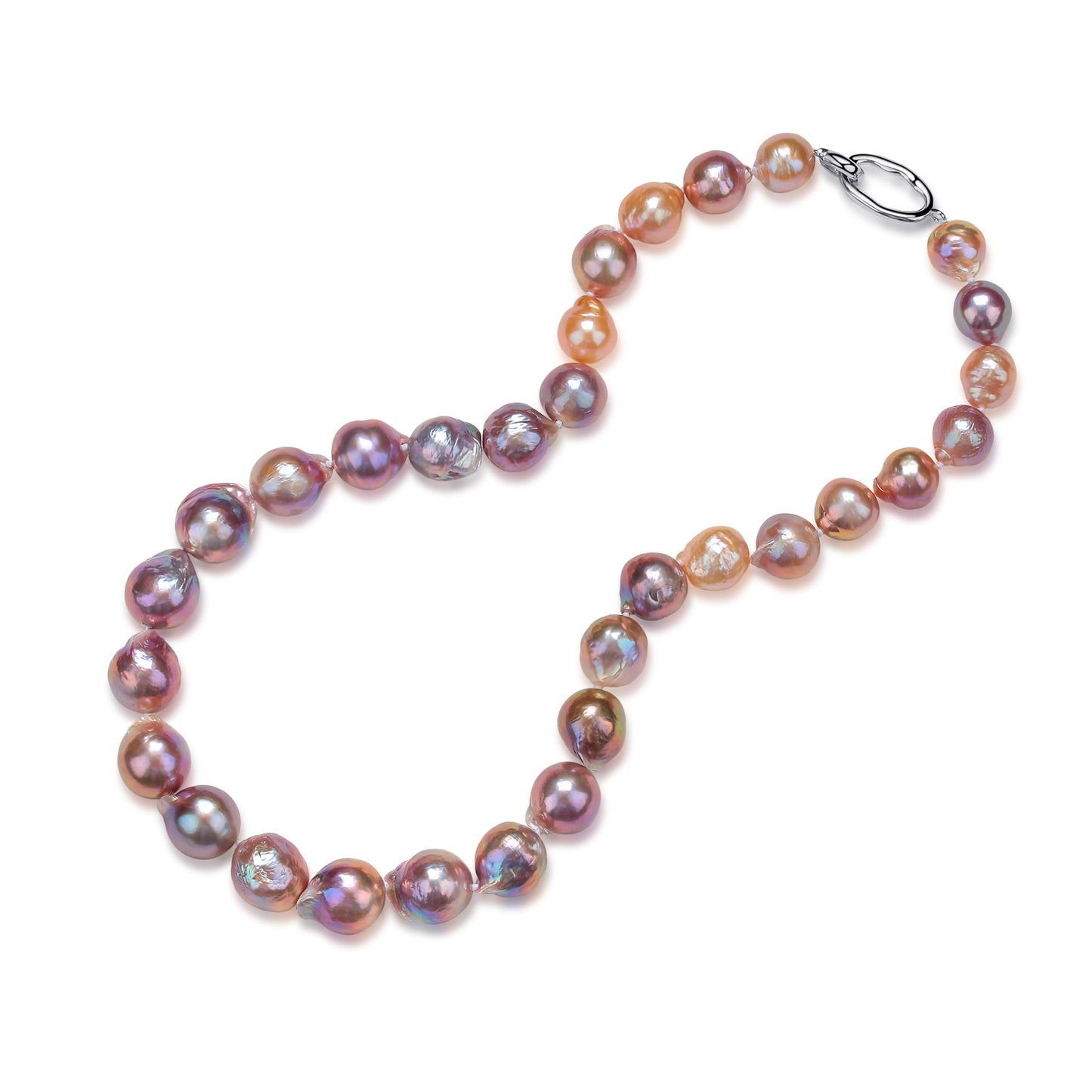 Baroque Pearl Necklace and Bracelet Set in Pink Purple