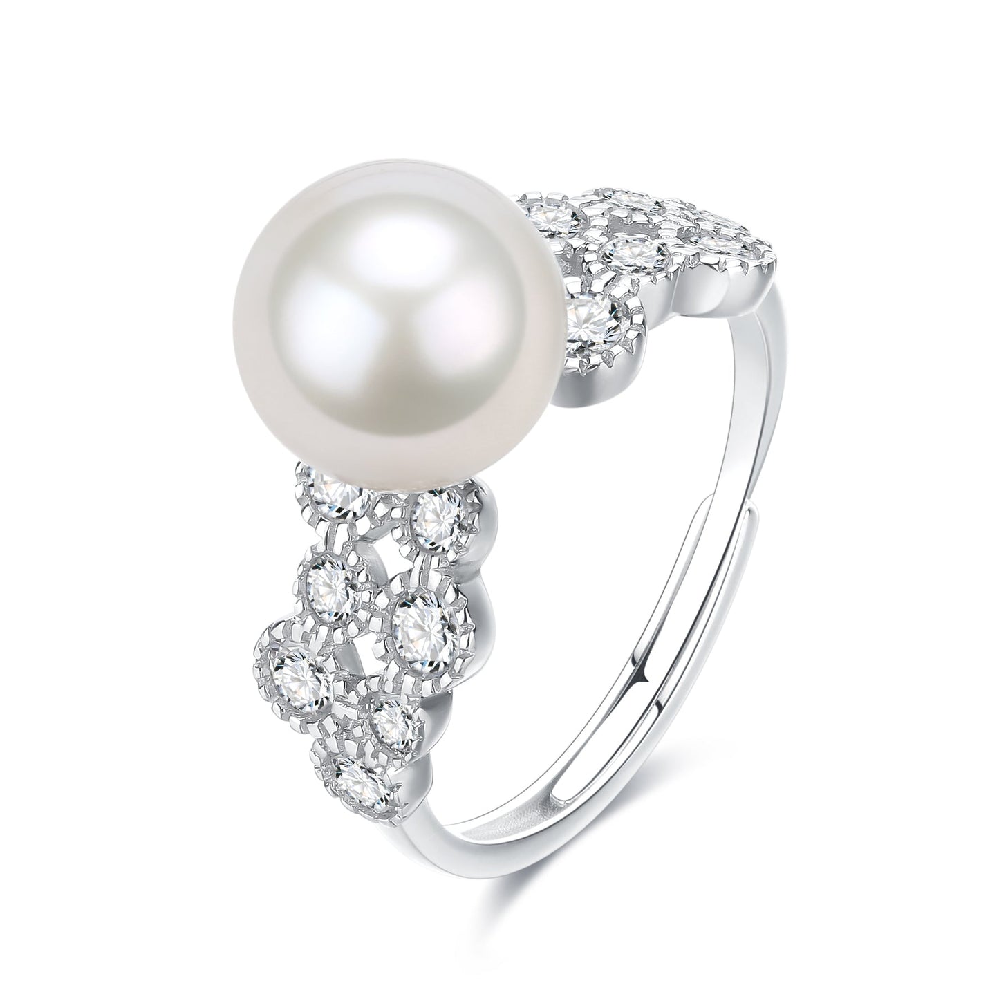 Freshwater Pearl and CZ Ring Design