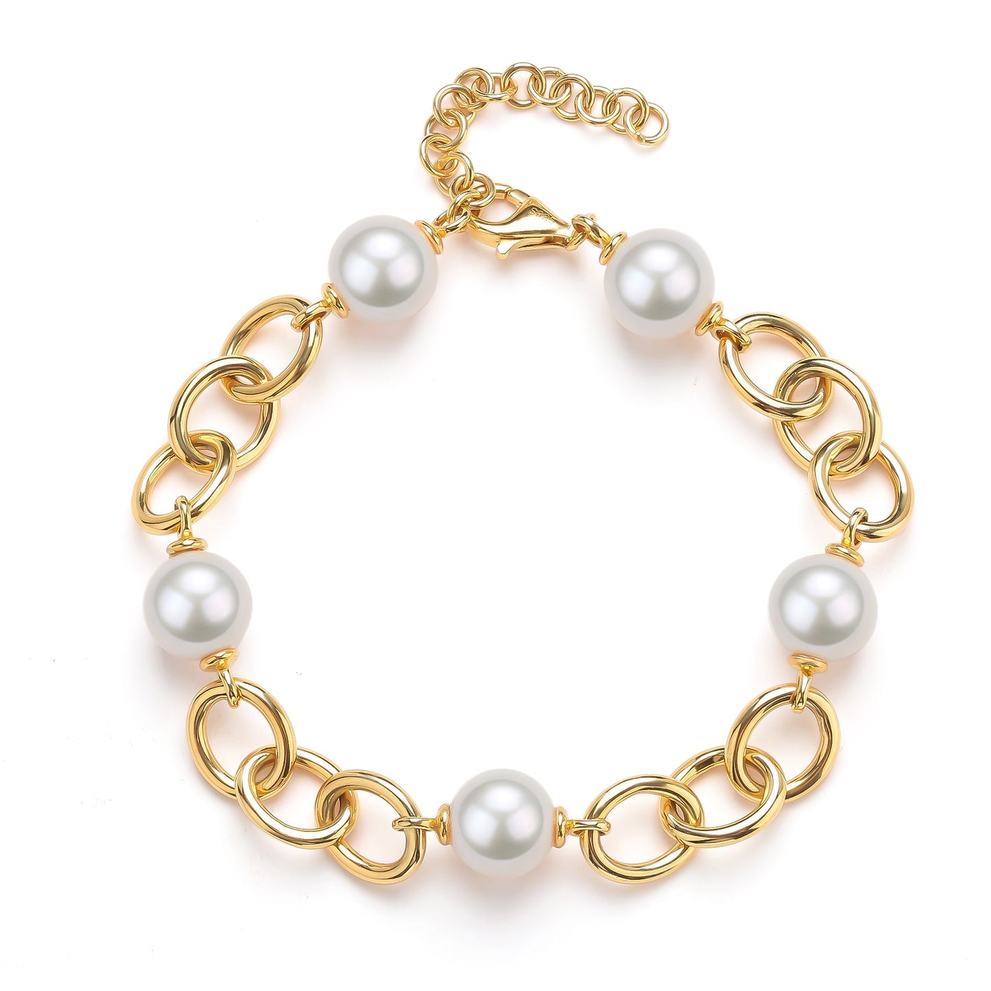 Freshwater Pearl and Silver Chain Bracelet