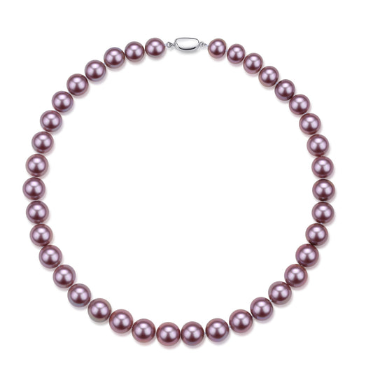 Purple Freshwater Pearl Necklace in 9-11mm Size