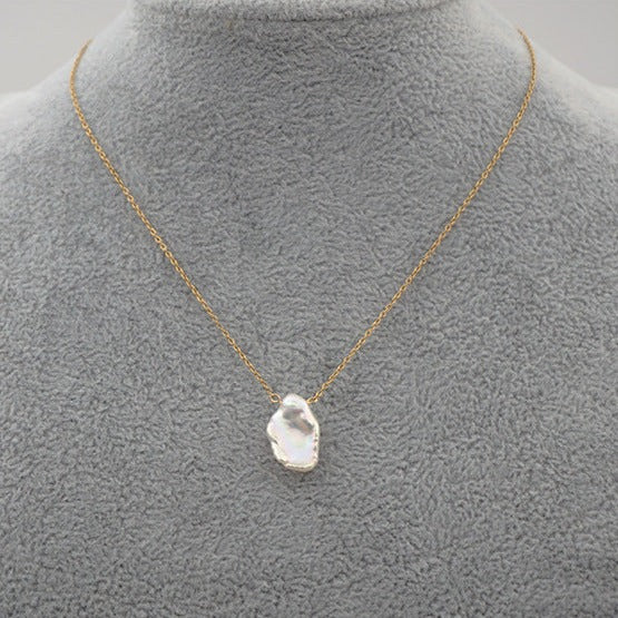 Baroque Pearl Pendant with Petal Design