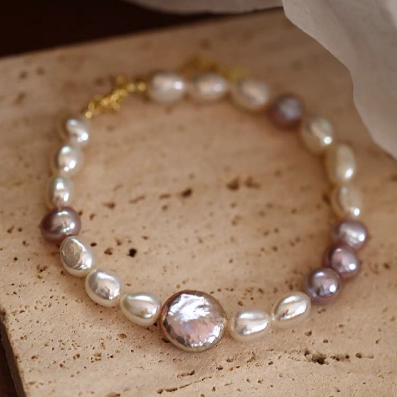 Purple Mixed Baroque Pearl Bracelet for Women