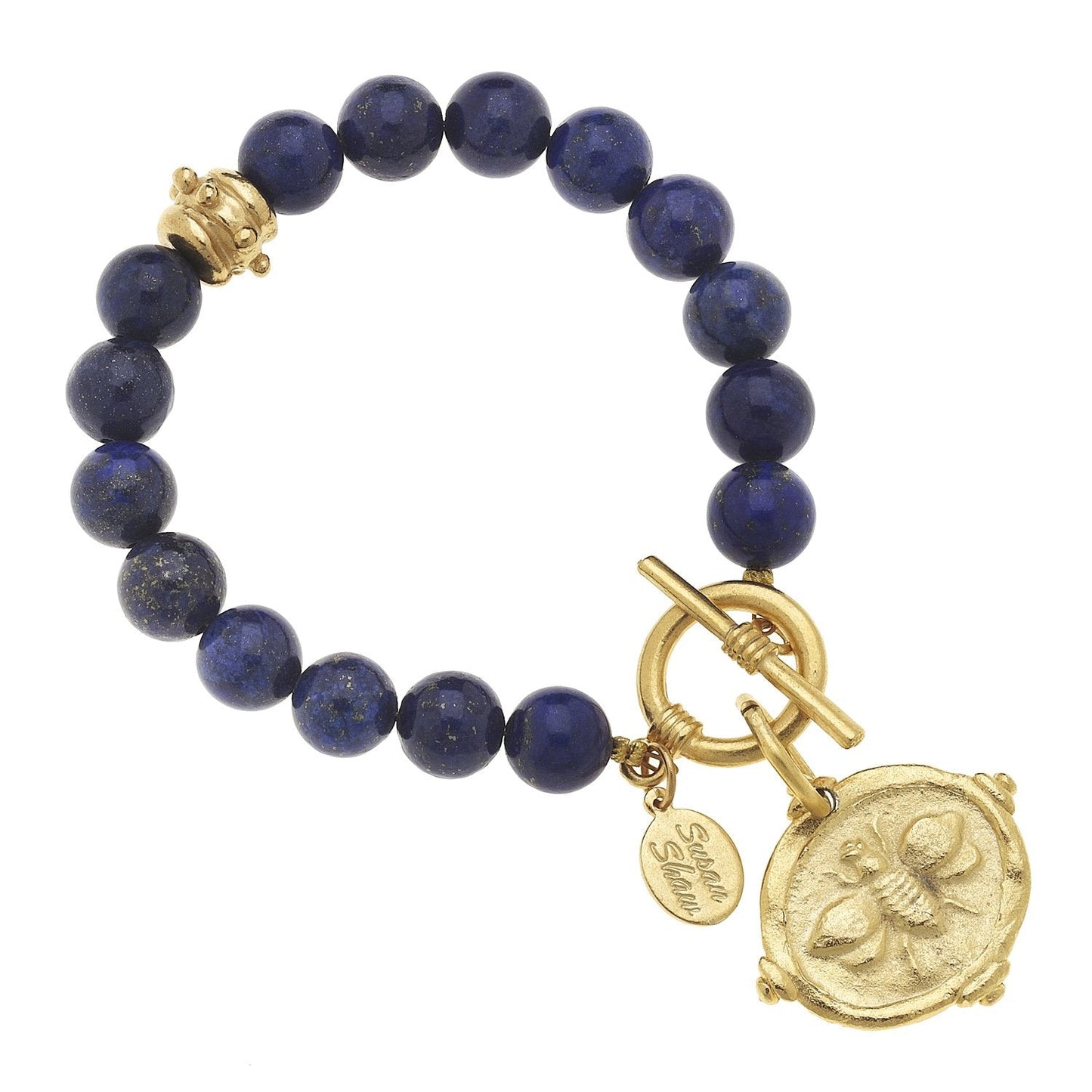 Gold Bee Intaglio Stone Bracelet for Women