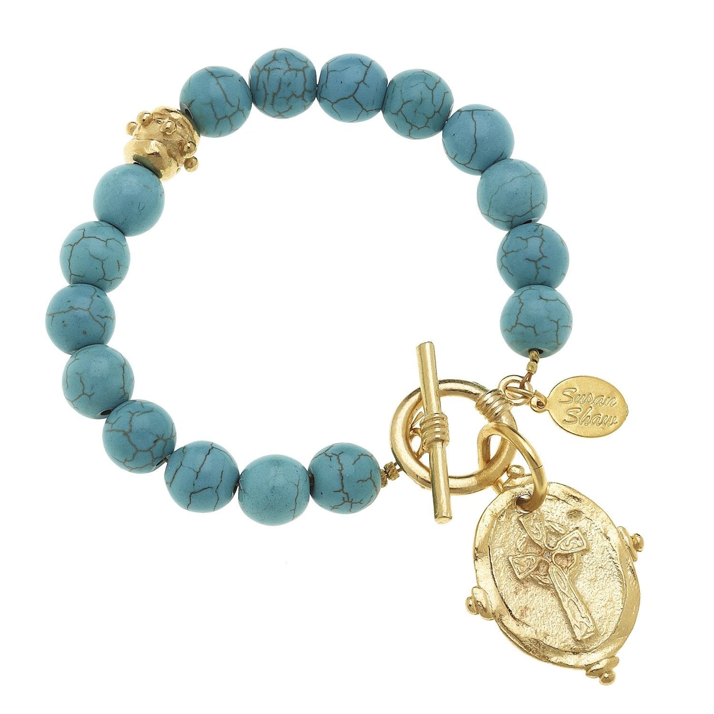 Stone Cross Toggle Bracelet for Stylish Wear