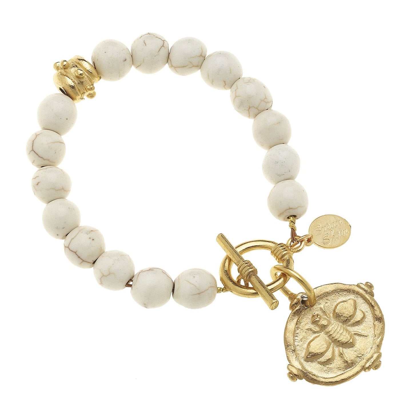 Gold Bee Intaglio Stone Bracelet for Women