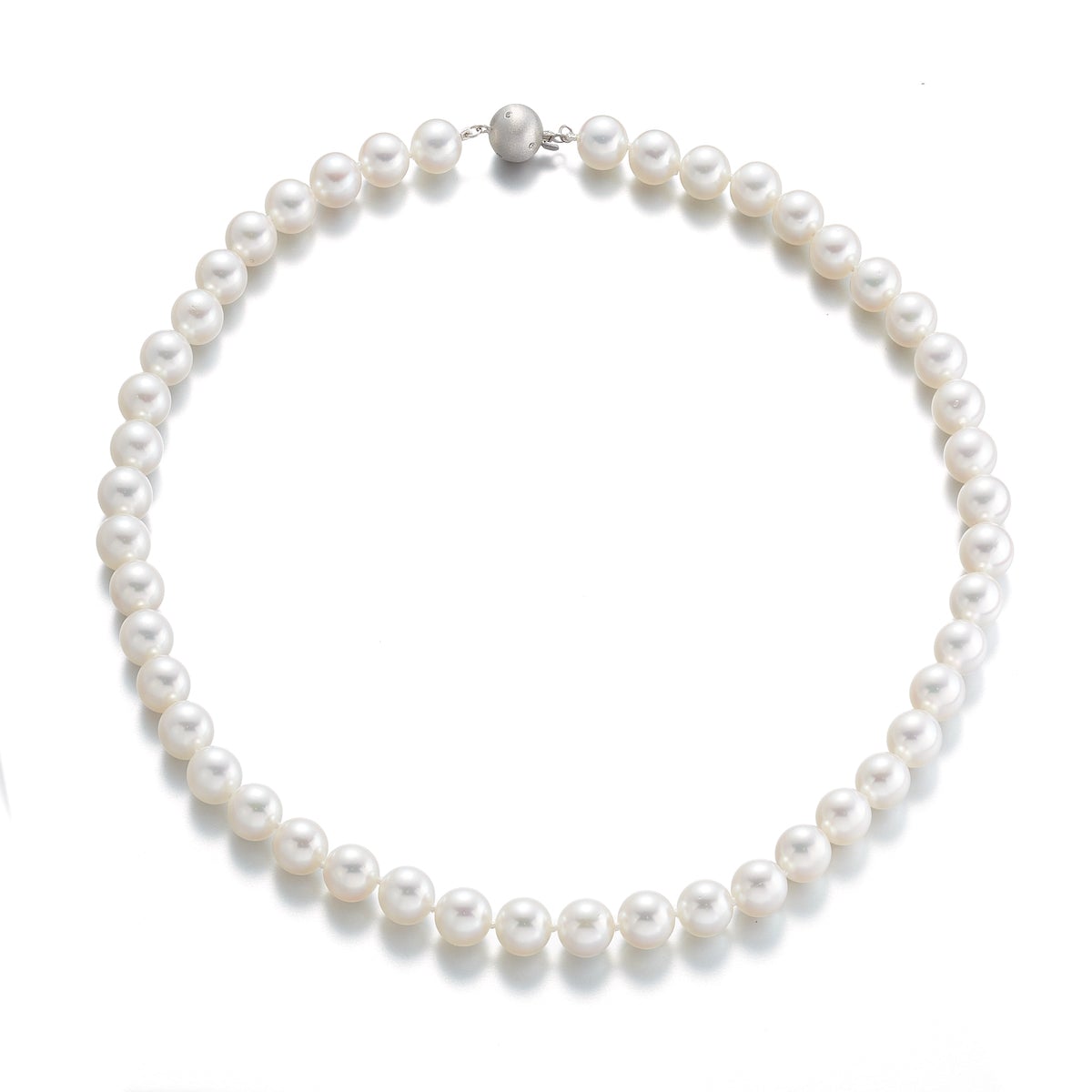 White Akoya Pearl Necklace 8.5mm Elegant Design