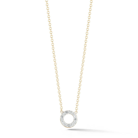 Mini Diamond Circle Necklace in 14kt Gold