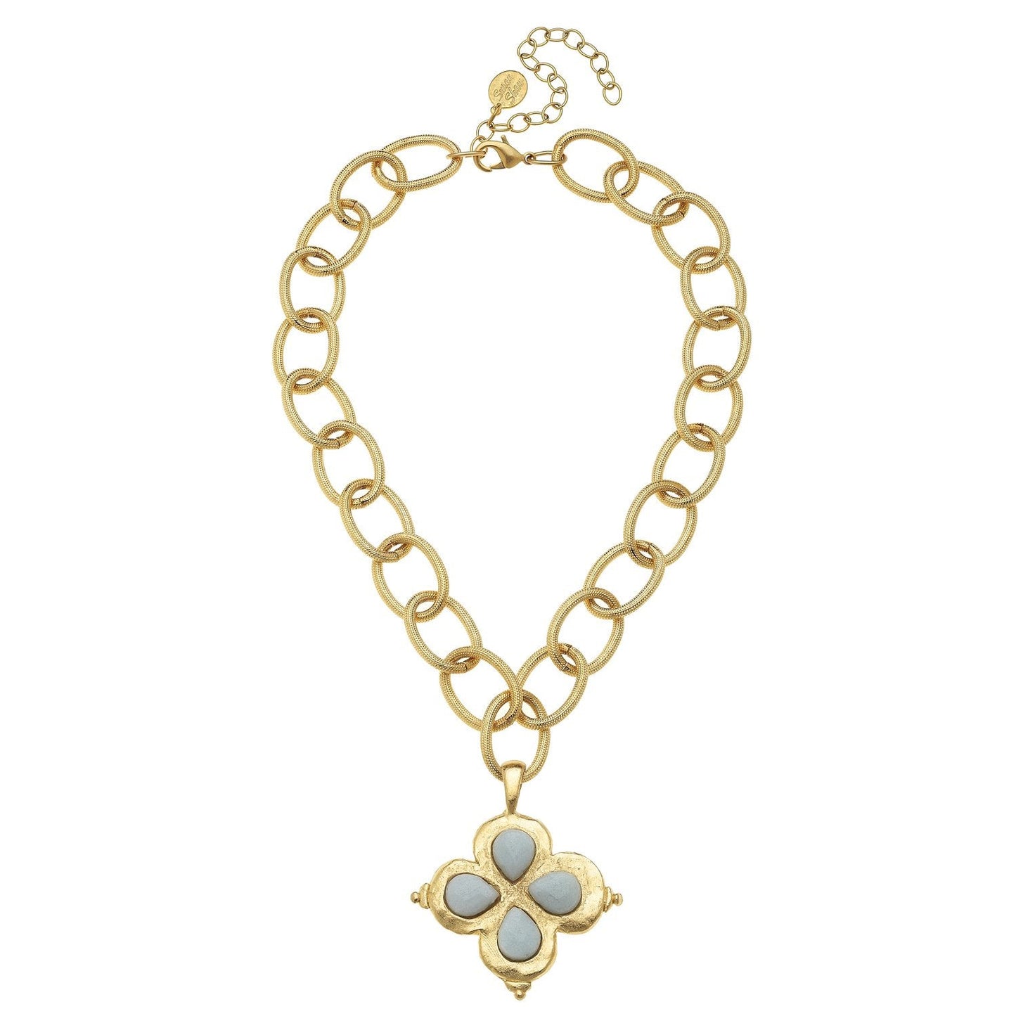 Clover Design Stone Necklace in Elegant Style