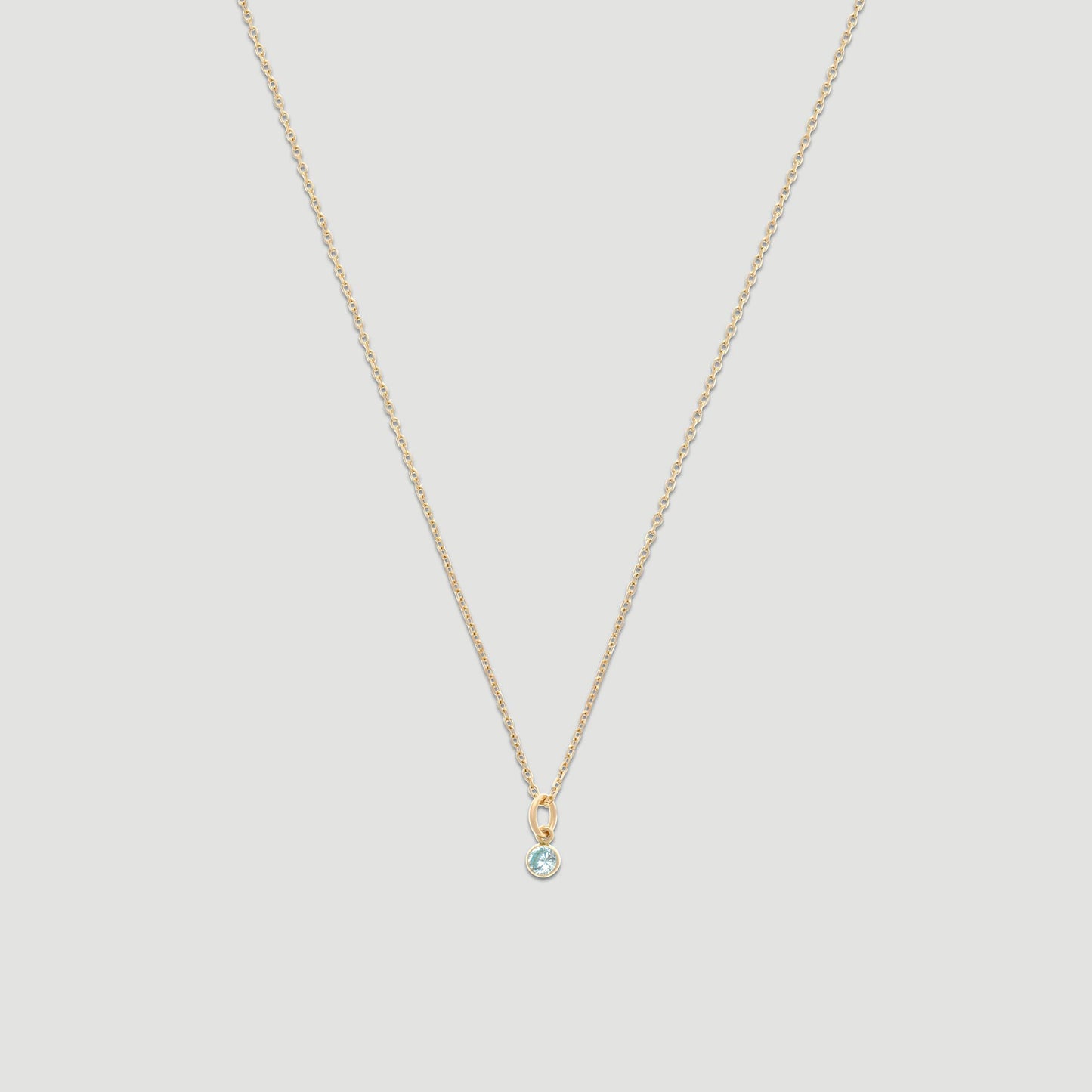 Birthstone Necklace in 14k Gold for All Months