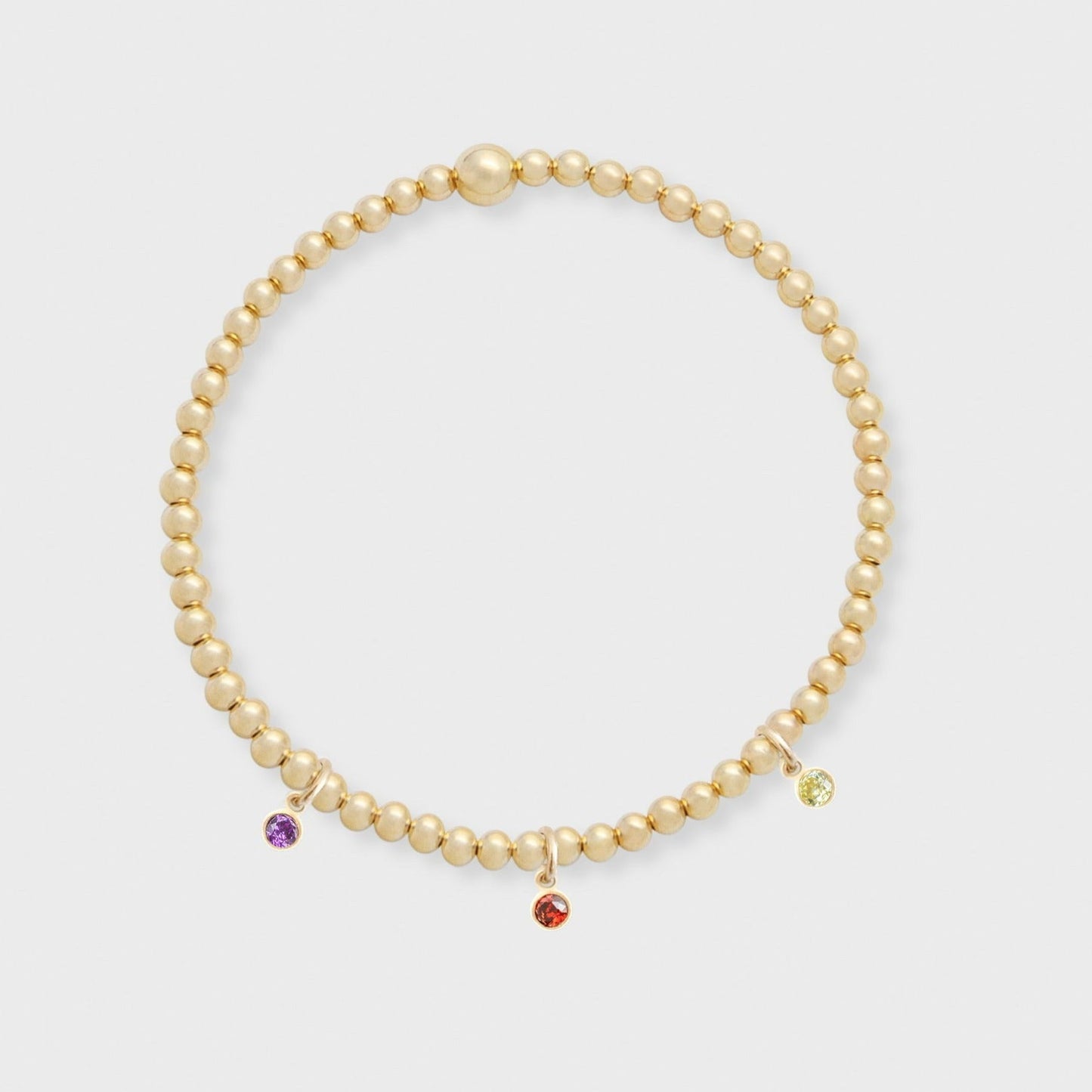 Multi-Birthstone Juno Bracelet in Three Millimeter Größe