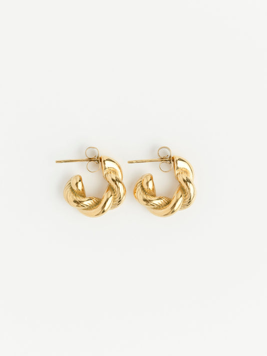 Elegant Gold Swirl Hoop Earrings