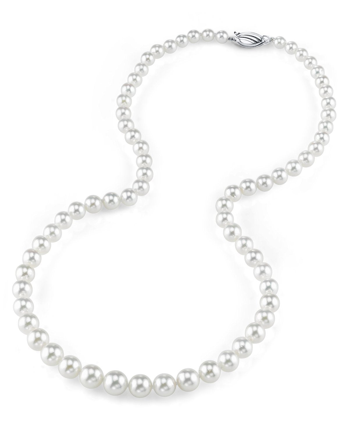 White Graduated Pearl Necklace 5.0-7.0mm Size