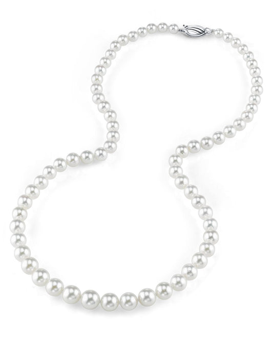 White Graduated Pearl Necklace 5.0-7.0mm Size