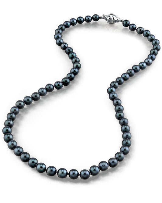 Akoya Pearl Choker Necklace in Black 5.0-5.5mm AA+ Quality