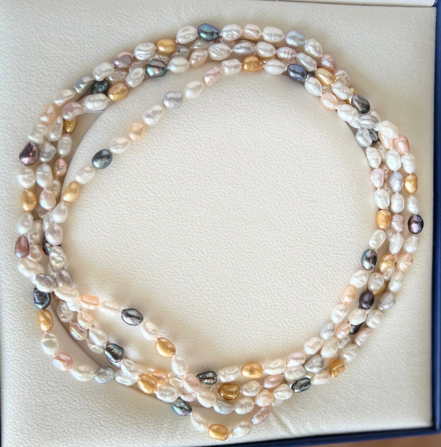 Multicolor Keshi Pearl Long Necklace 68 Inches