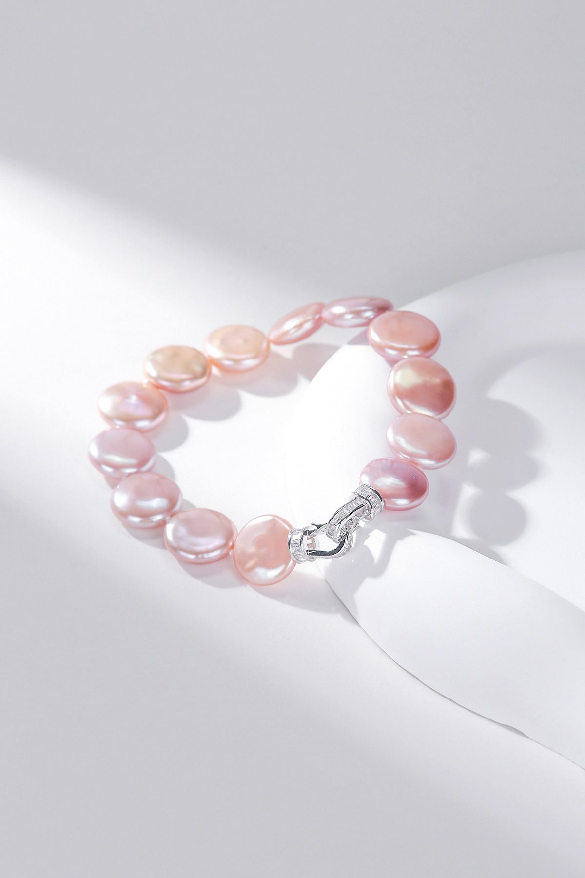 Pink Coin Baroque Pearl Strand Necklace and Bracelet