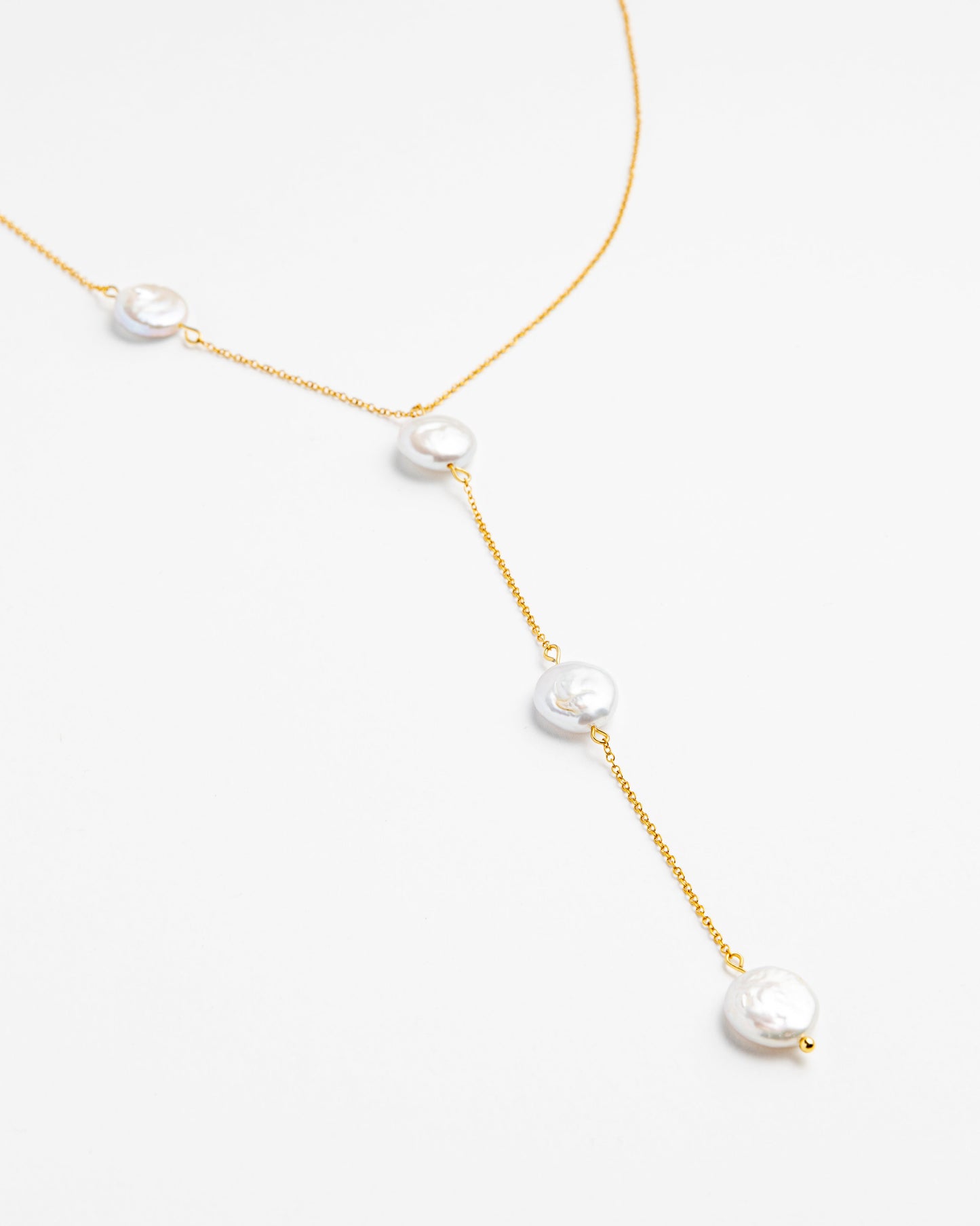 Elegant Flat Pearl Chain Necklace for Women