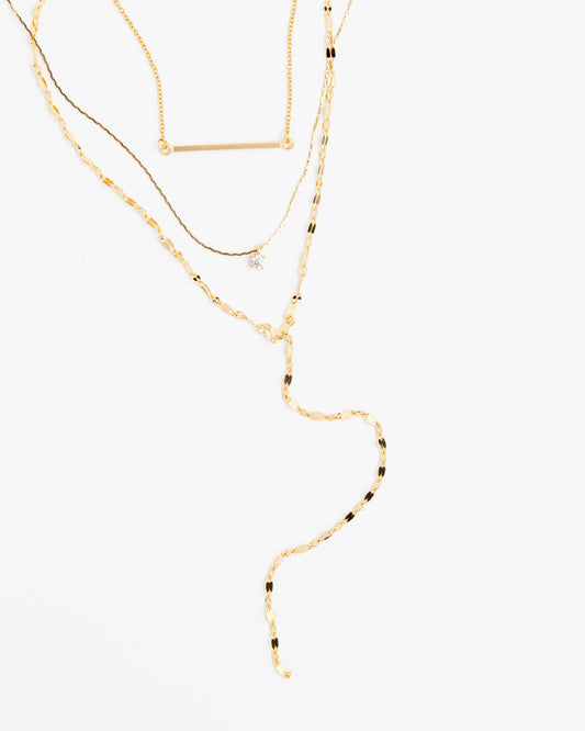 Delicate Gold V Shape Jewelry Set