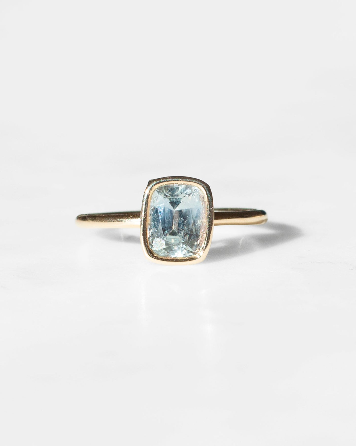 Pale Blue Sapphire 14K Floating Ring