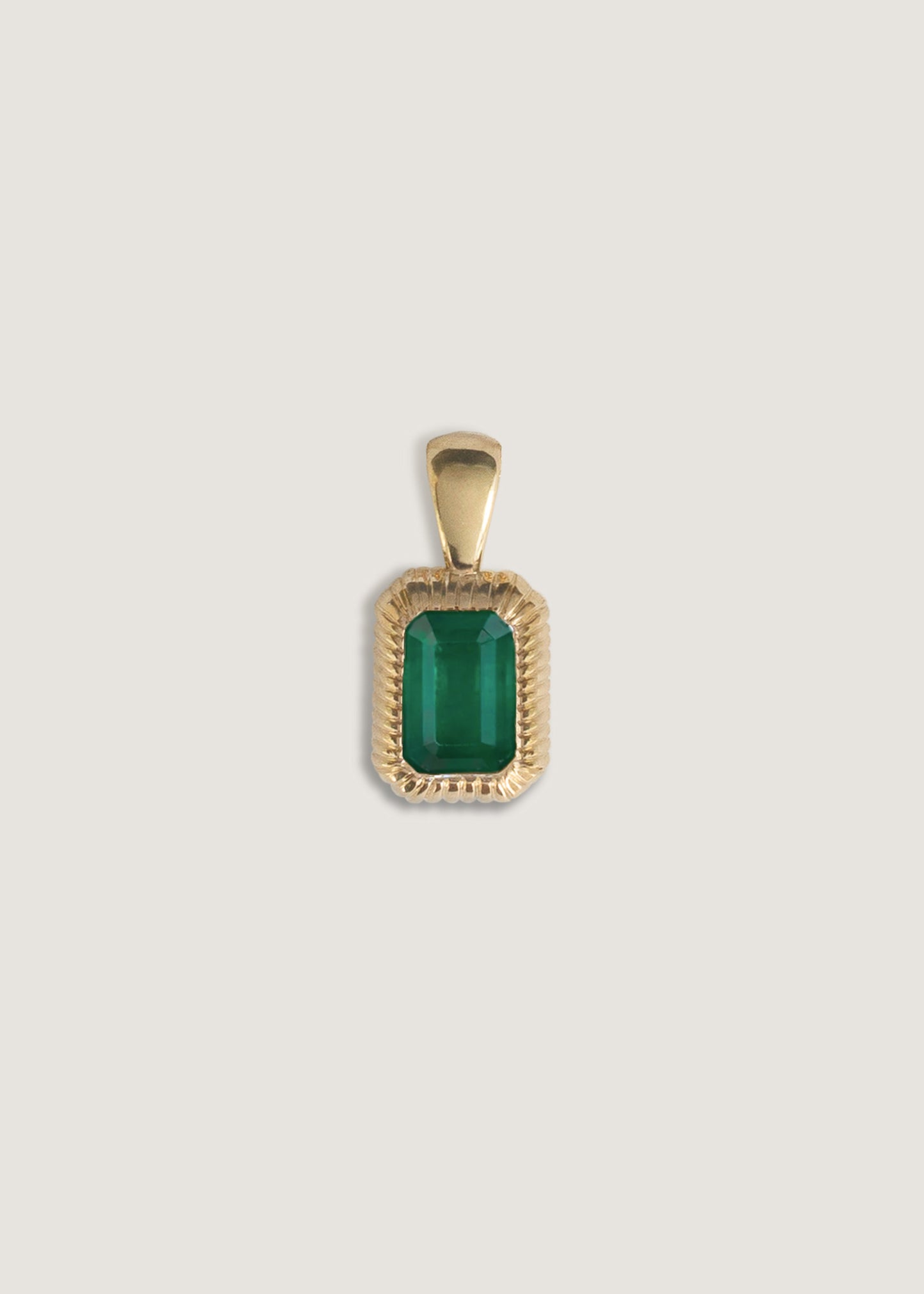 Emerald Cut Pendant Necklace with Emerald Stone 1