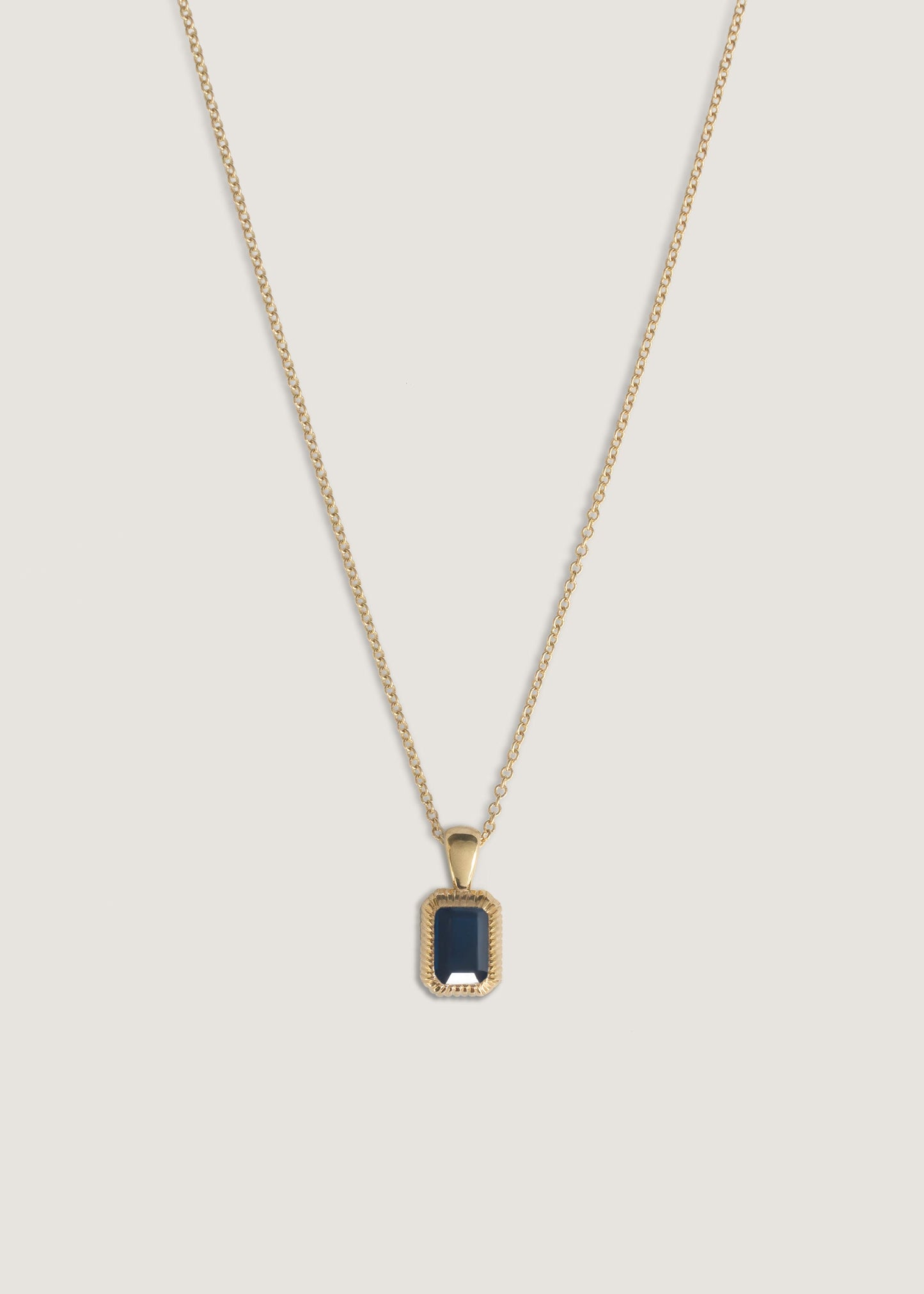 Emerald Cut Pendant with Blue Sapphire