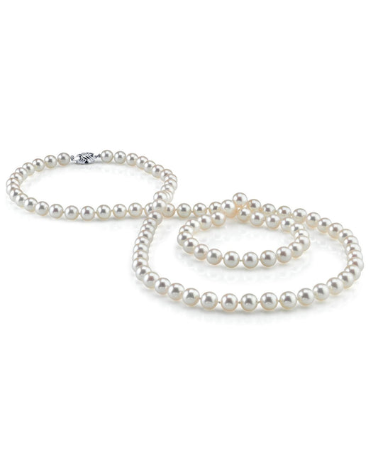 Opera Length White Akoya Pearl Necklace 6.5-7.0mm