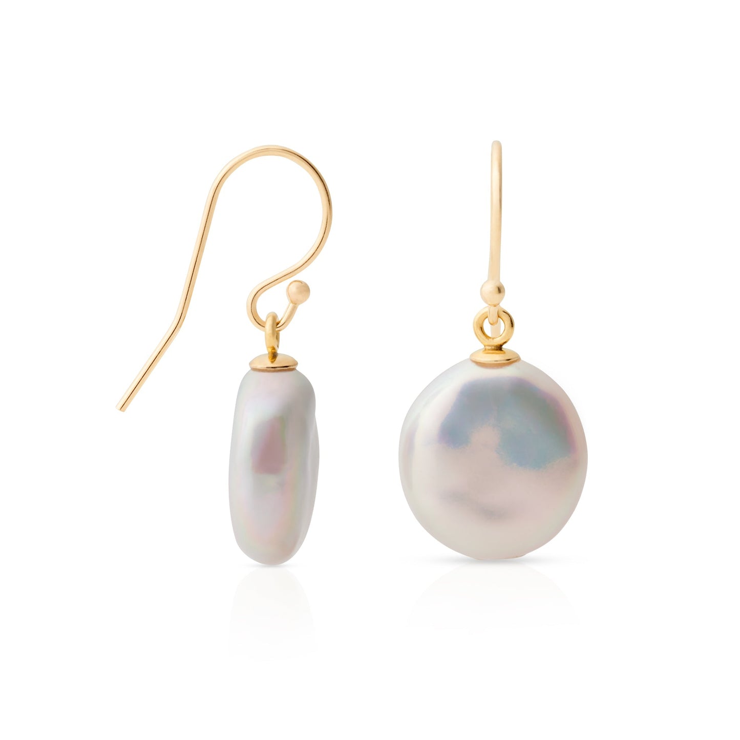 Elegant Baroque Pearl Drop Earrings in 9mm Size