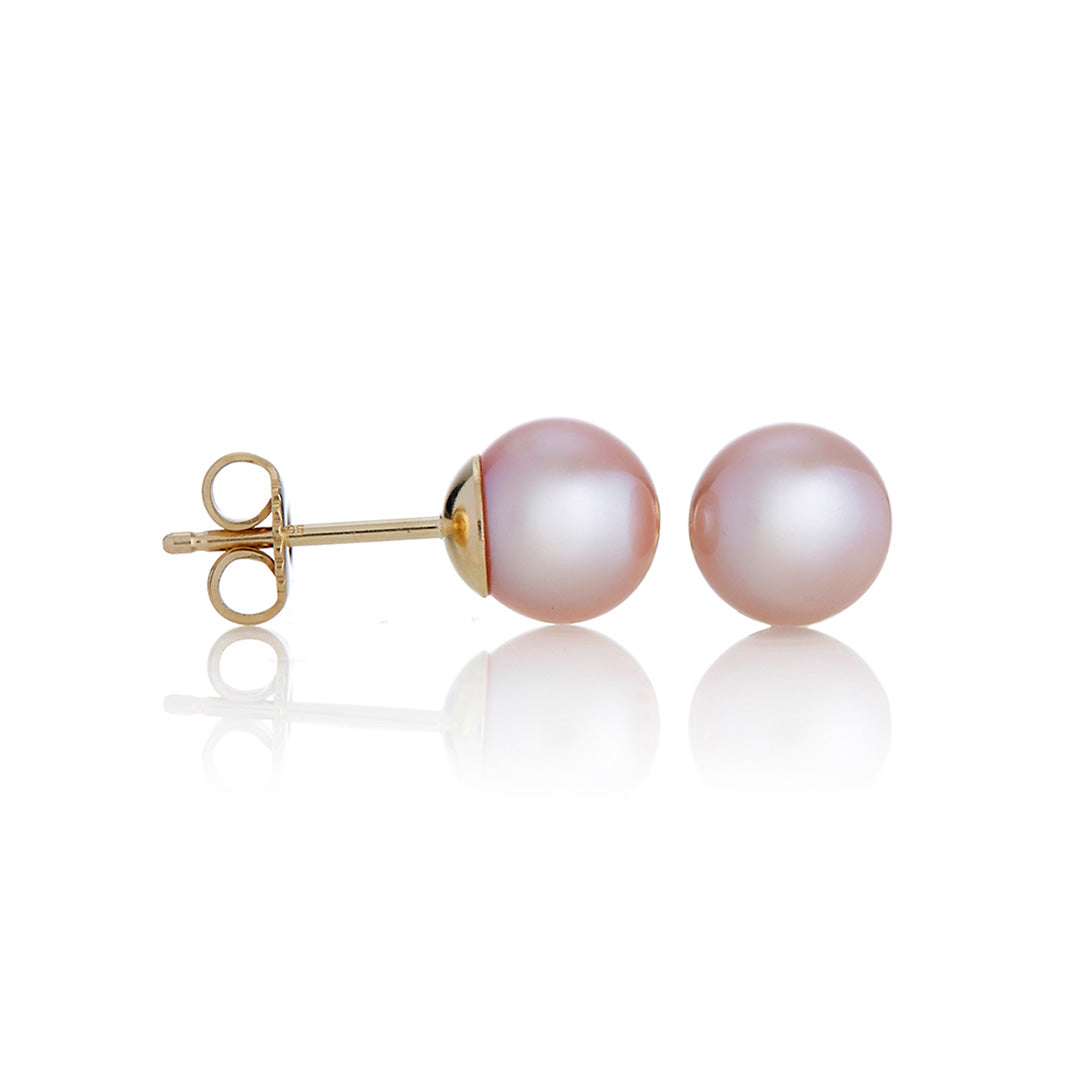 Pink Pearl Earrings for Kids 5mm Size