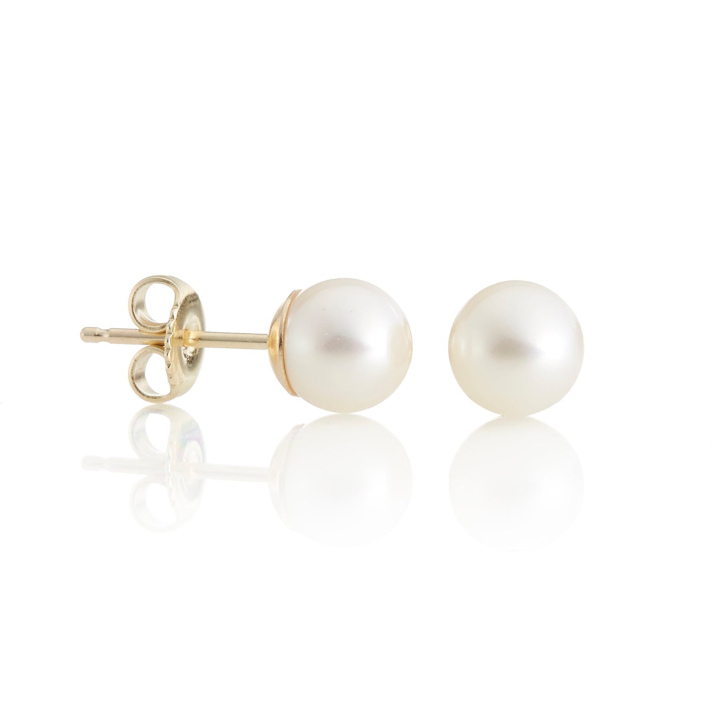 White Pearl Earrings in 5mm Size