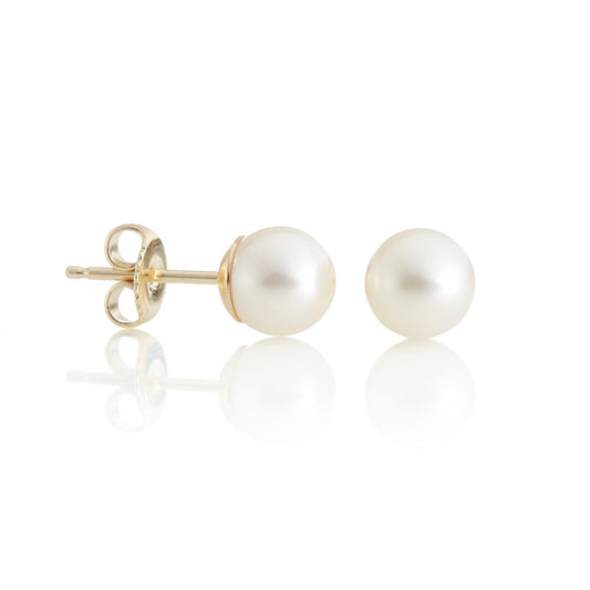 White Pearl Earrings in 5mm Size