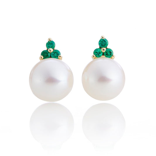 Pearl and Emerald Earrings for Elegant Style