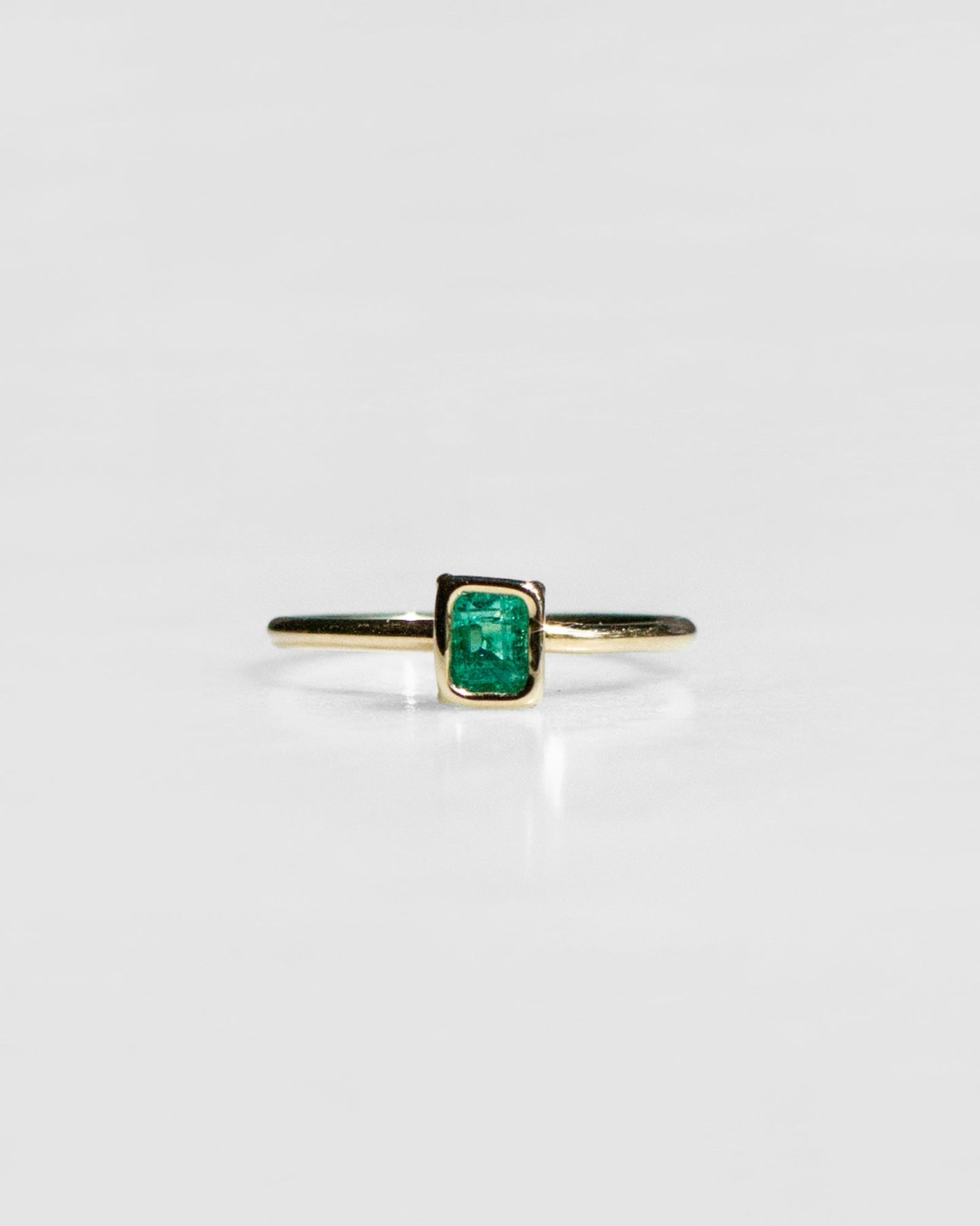 Floating Toi et Moi Rings with 14K Diamond and Emerald