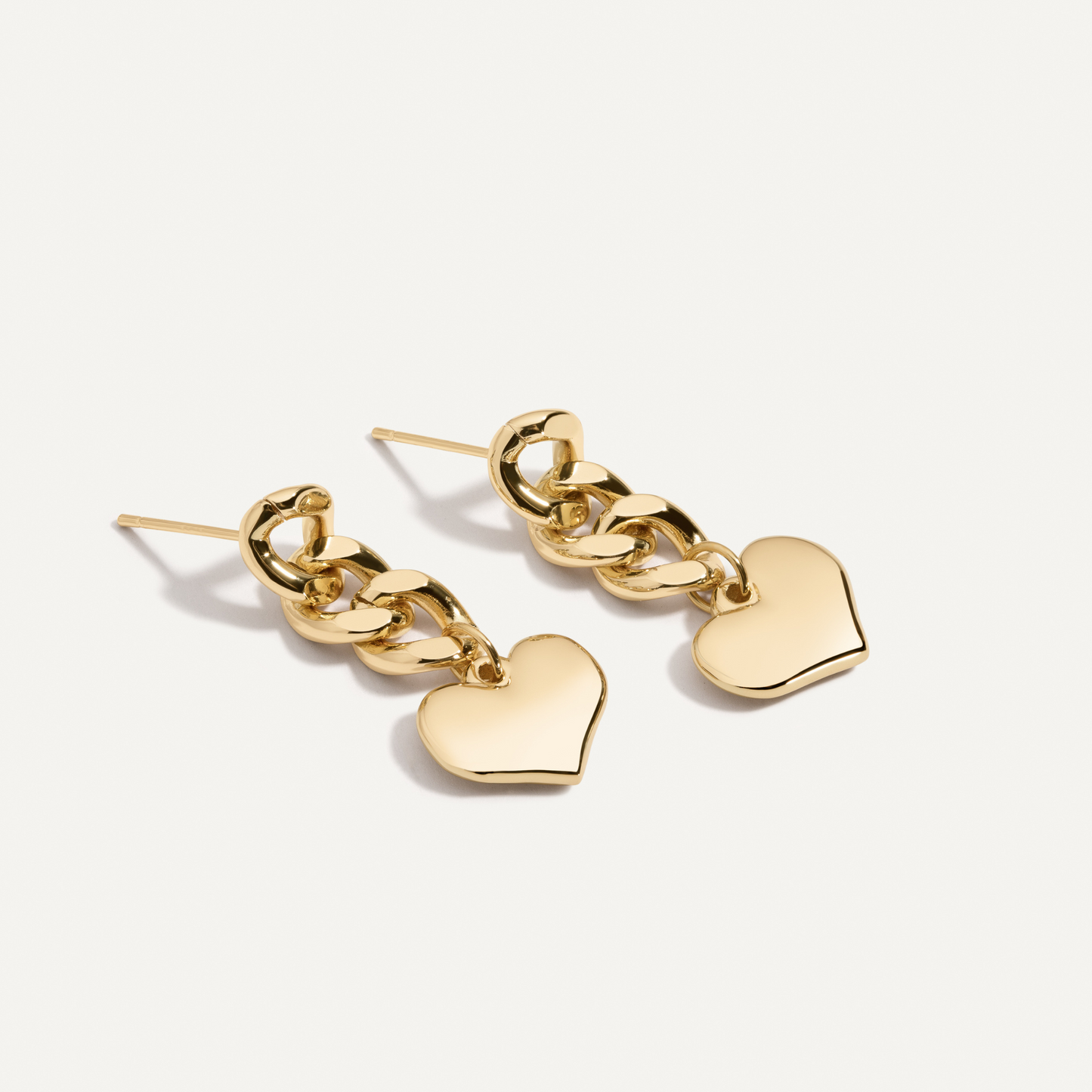 Elegant Heart Shaped Chain Earrings