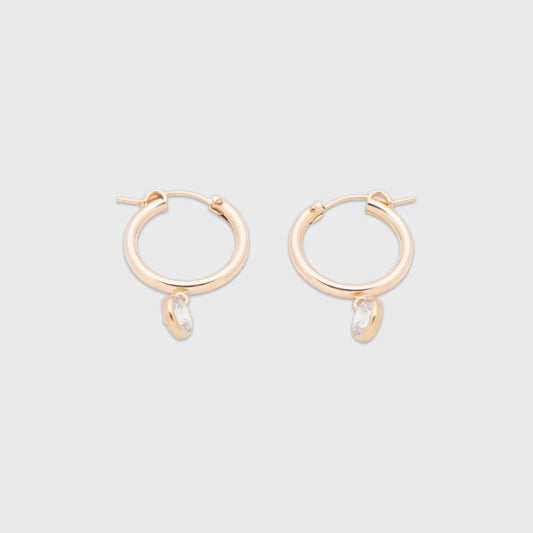 Gold Hoop Earrings 19mm Size