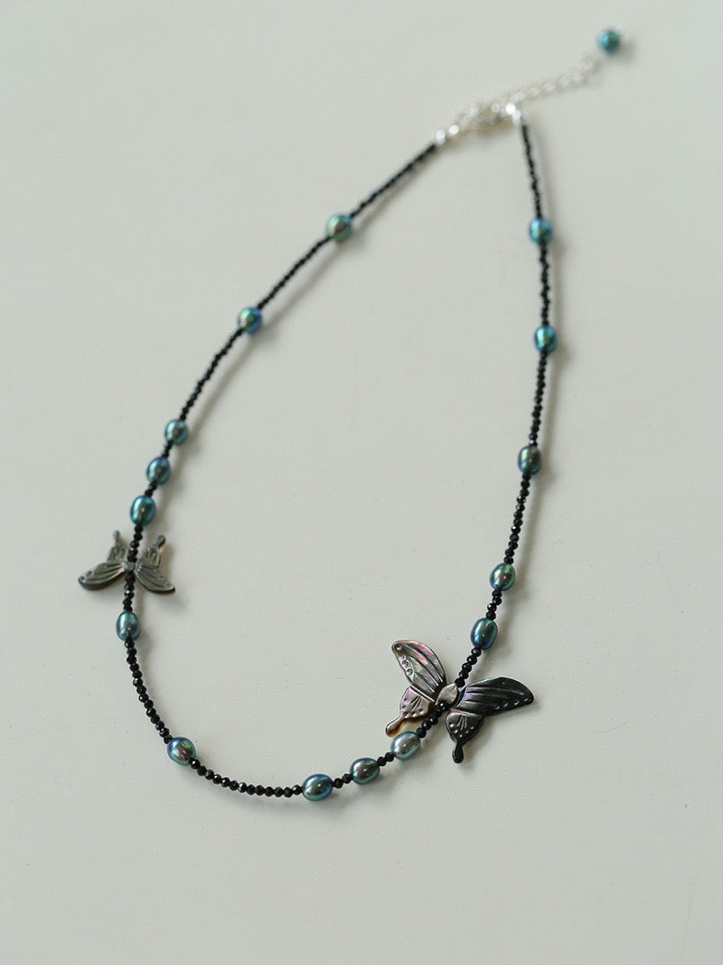 Butterfly Pearl and Shell Necklace