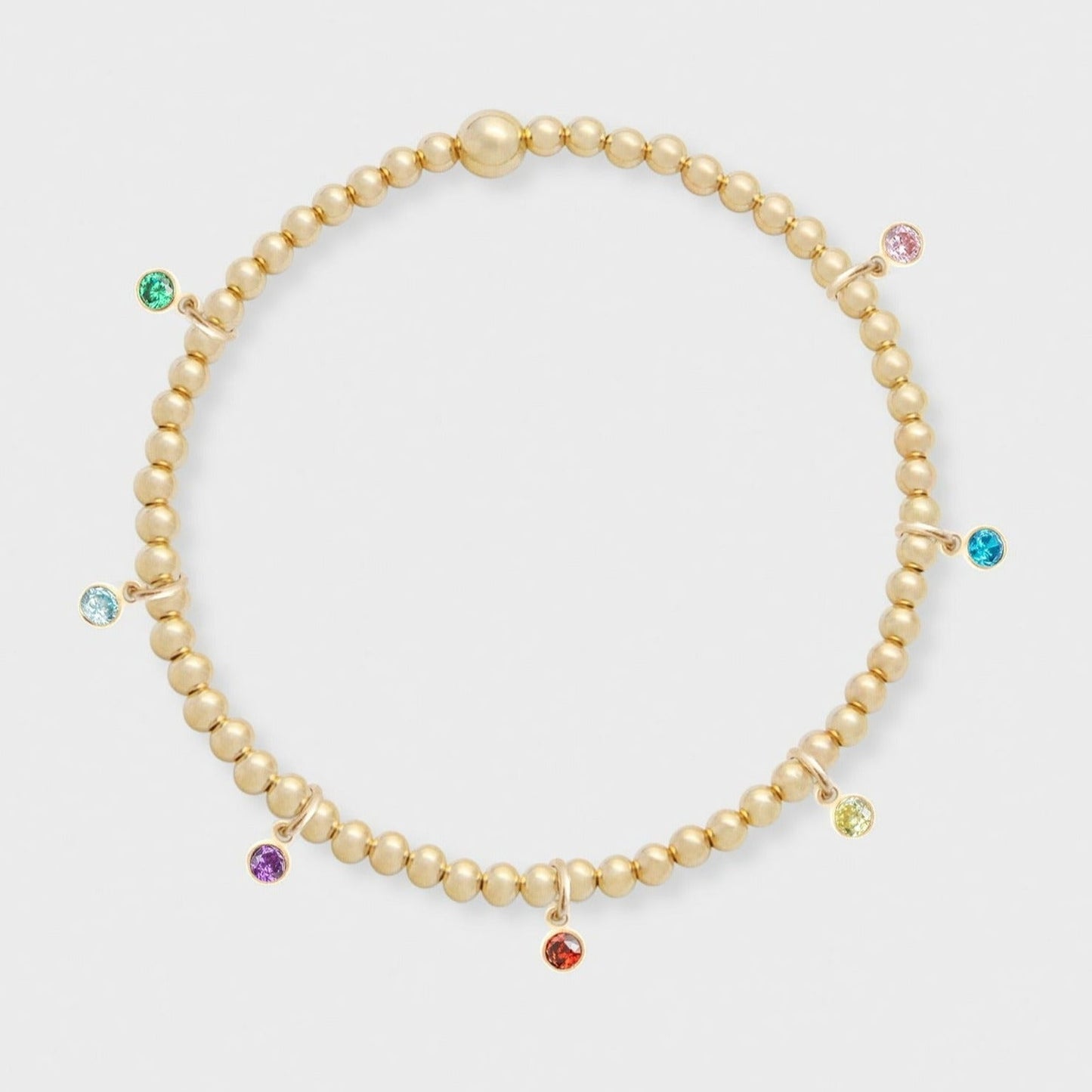 Multi-Birthstone Juno Bracelet in Three Millimeter Größe