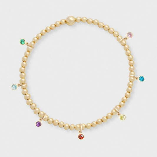 Multi-Birthstone Juno Bracelet in Three Millimeter Größe