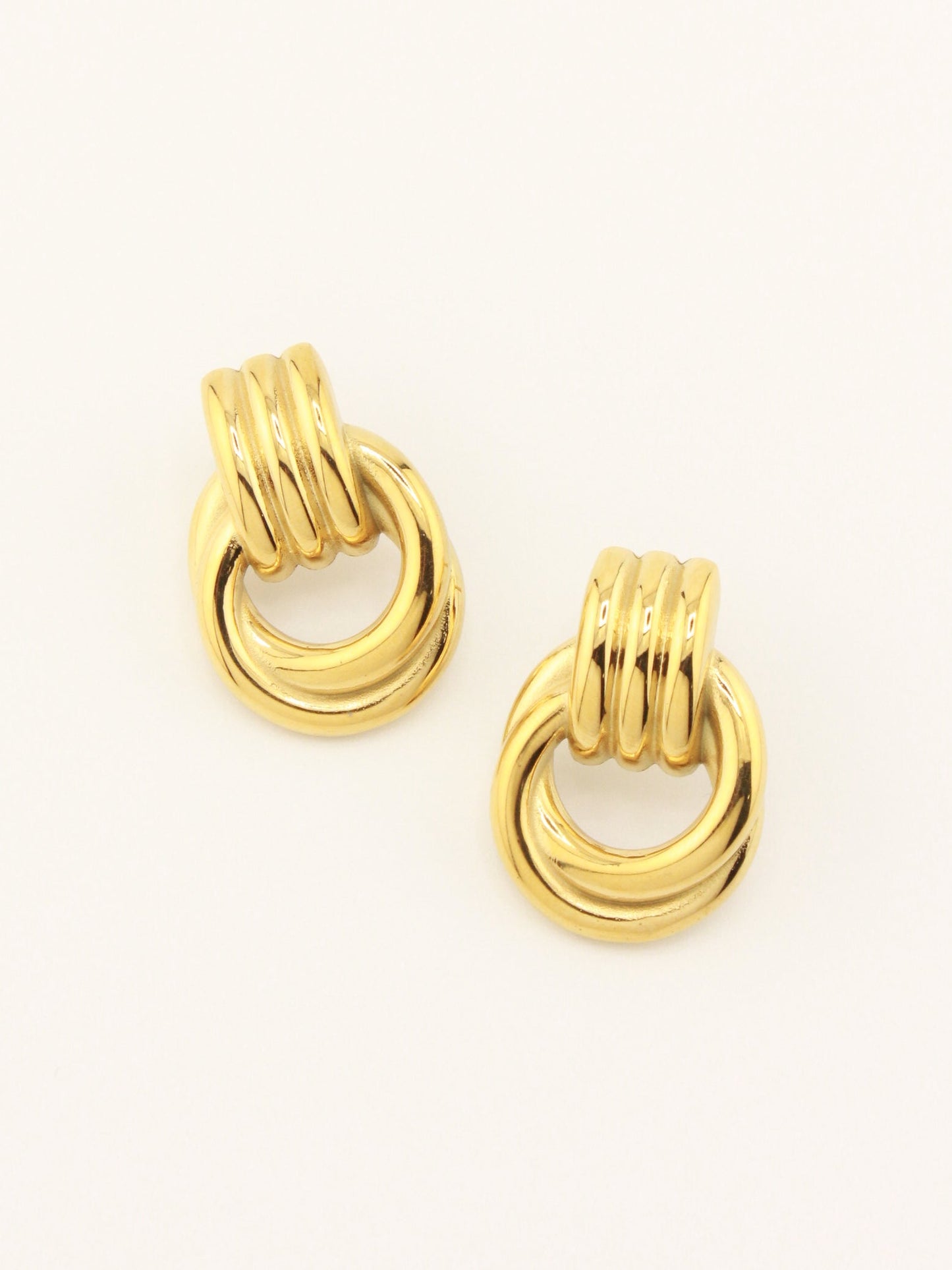 Elegant Gold Hanging Hoop Earrings