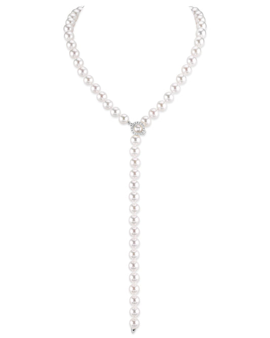 Adjustable Akoya Pearl and Diamond Necklace