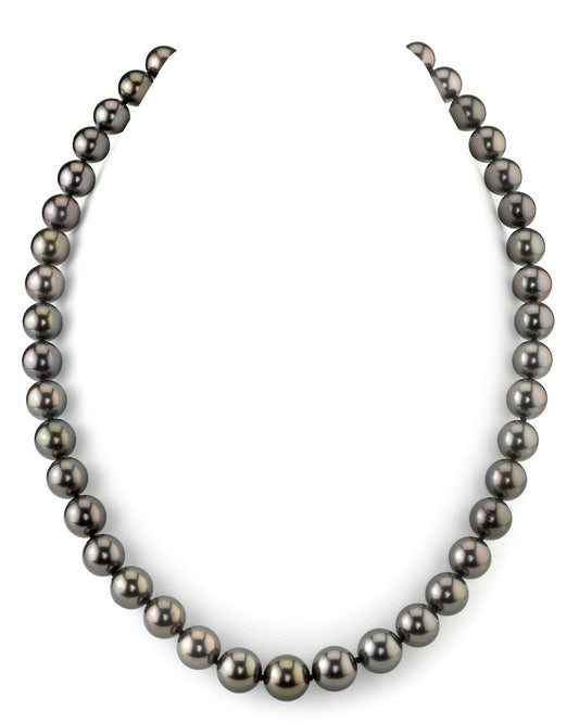 Peacock Tahitian Round Pearl Necklace in AAAA Quality