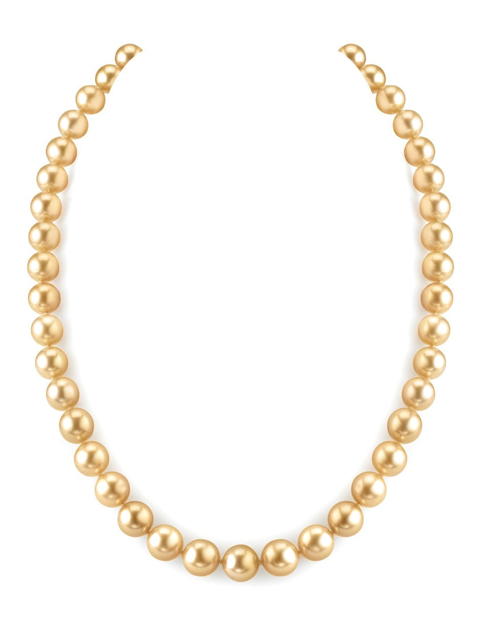 Golden South Sea Pearl Necklace 8 to 10 Millimeter