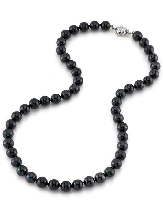 Black Akoya Pearl Necklace in 8.0-8.5mm Size