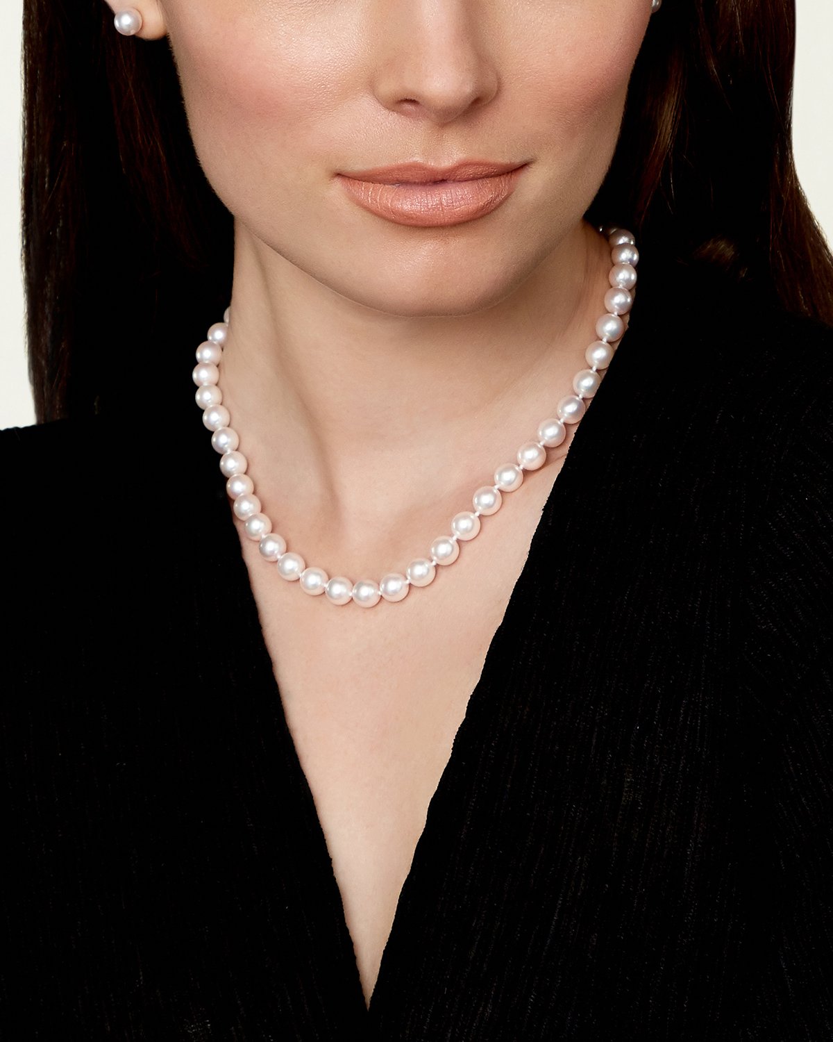 AAA Quality White Akoya Pearl Necklace 8.5-9.0mm