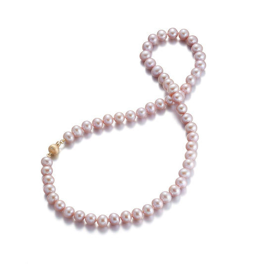 Pink Pearl Necklace with 7mm Beads