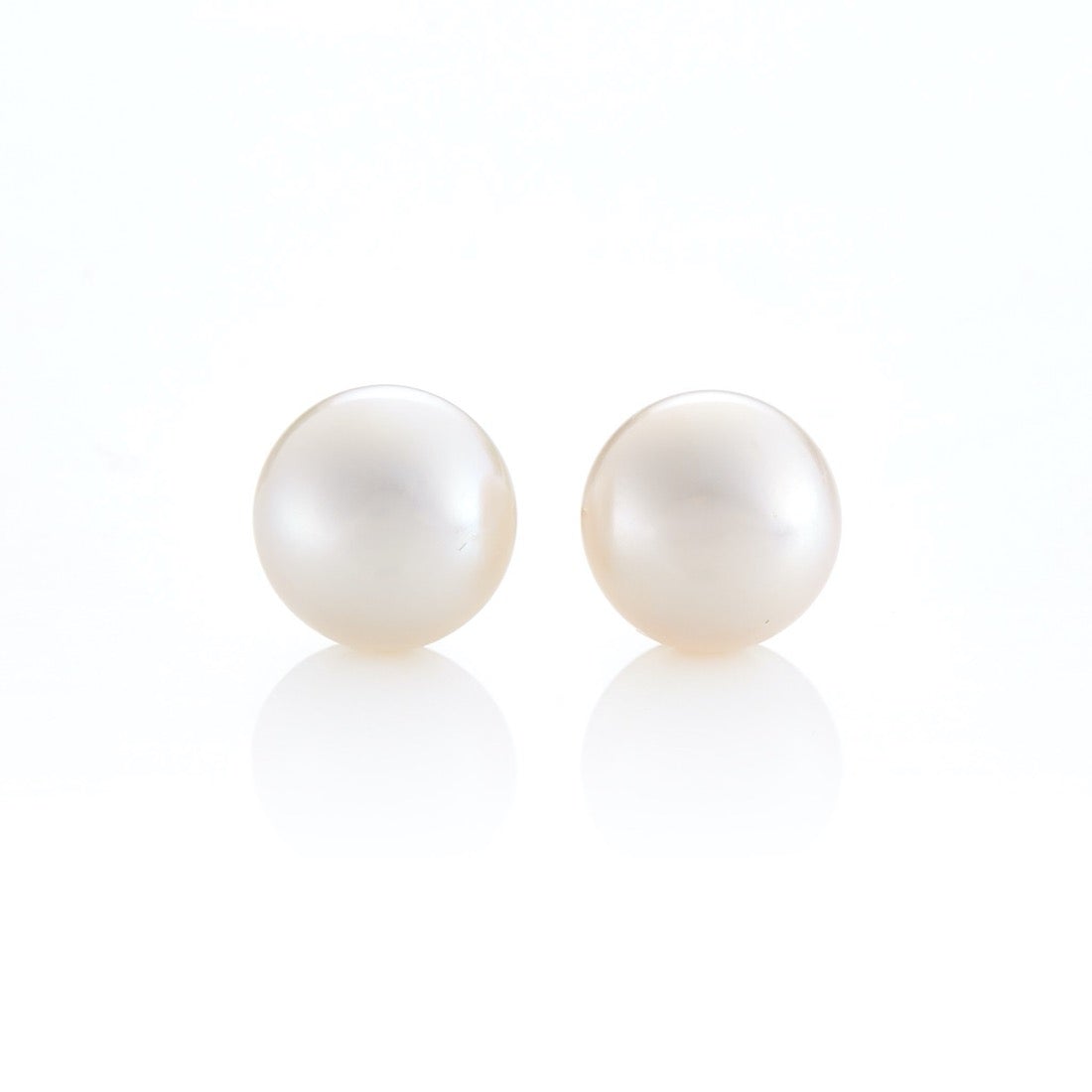 Freshwater Pearl Earrings with 9mm Button Design