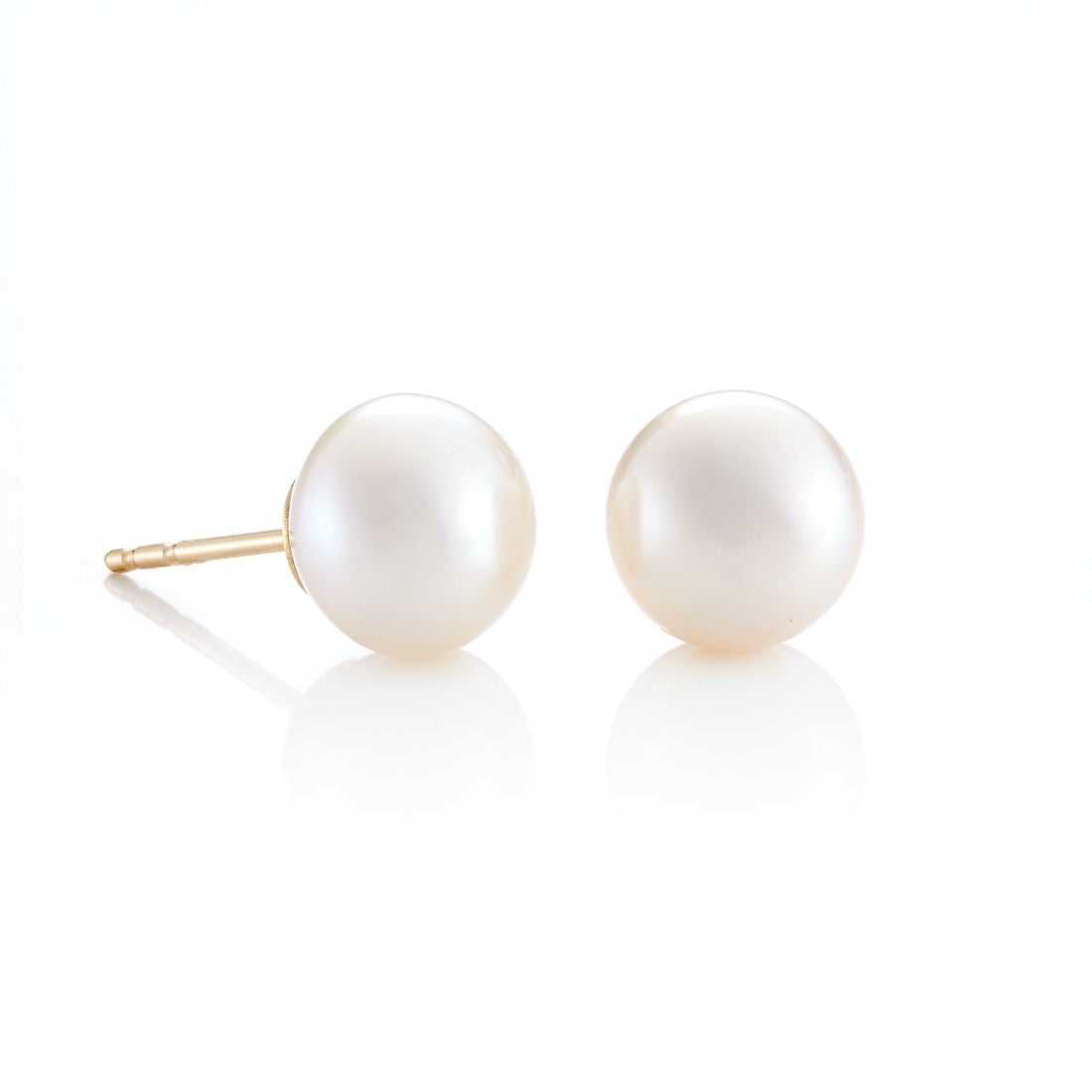 Freshwater Pearl Earrings with 9mm Button Design