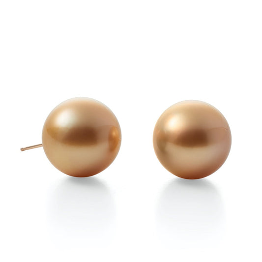 Elegant Golden South Sea Pearl Earrings 12.5mm